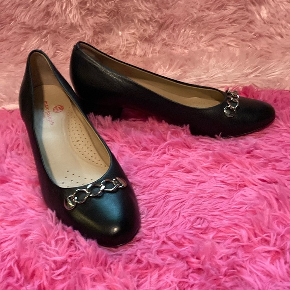 Marc Joseph New York Bridge CT chain detail toe Brazilian leather pumps sz 10 - Picture 2 of 11